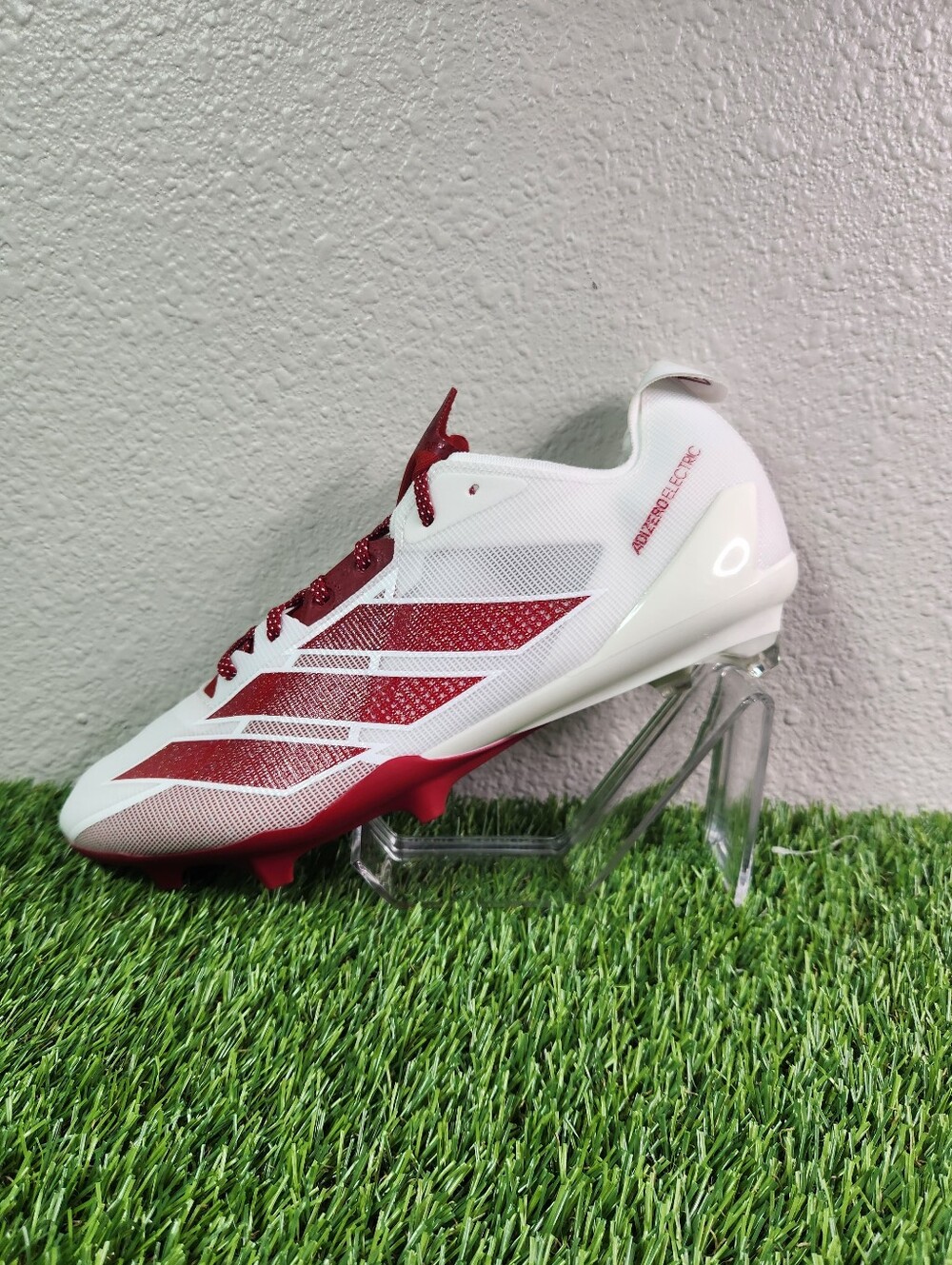 New! Mens US 13 ADIDAS ADIZERO ELECTRIC II FOOTBALL CLEATS IE6288 WHITE/RED